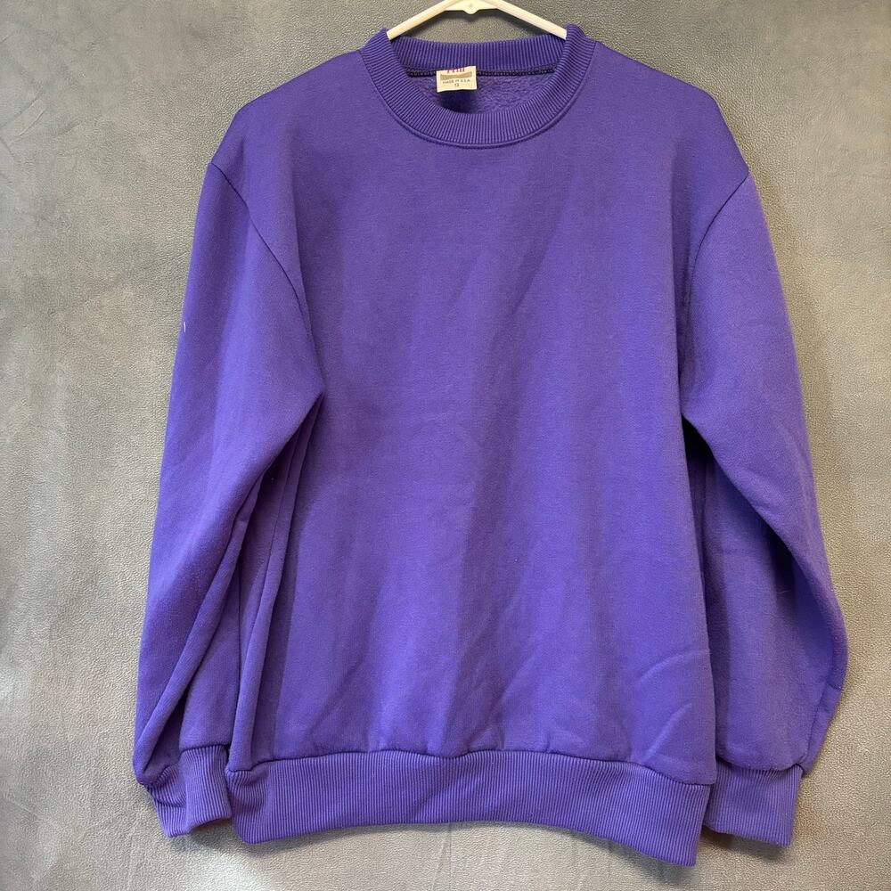 Vintage Hill Made in USA Purple Crewneck Sweatshirt Blank Small Retro 90s Skater